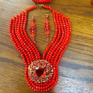 Beaded necklace set